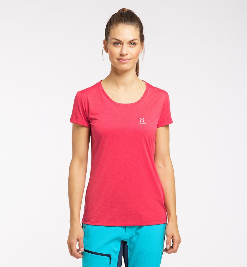 Haglöfs Womens Ridge T-Shirt Red New Zealand 82574VOAL